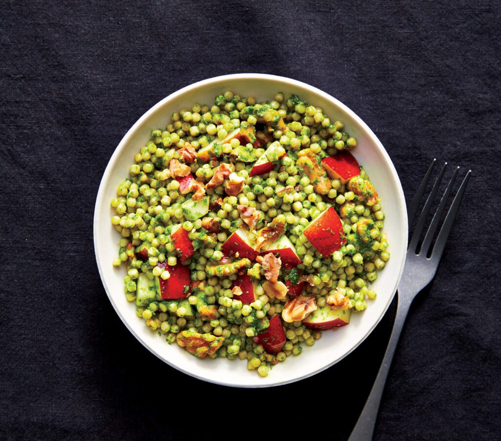 Cușcuț cu pesto și pere