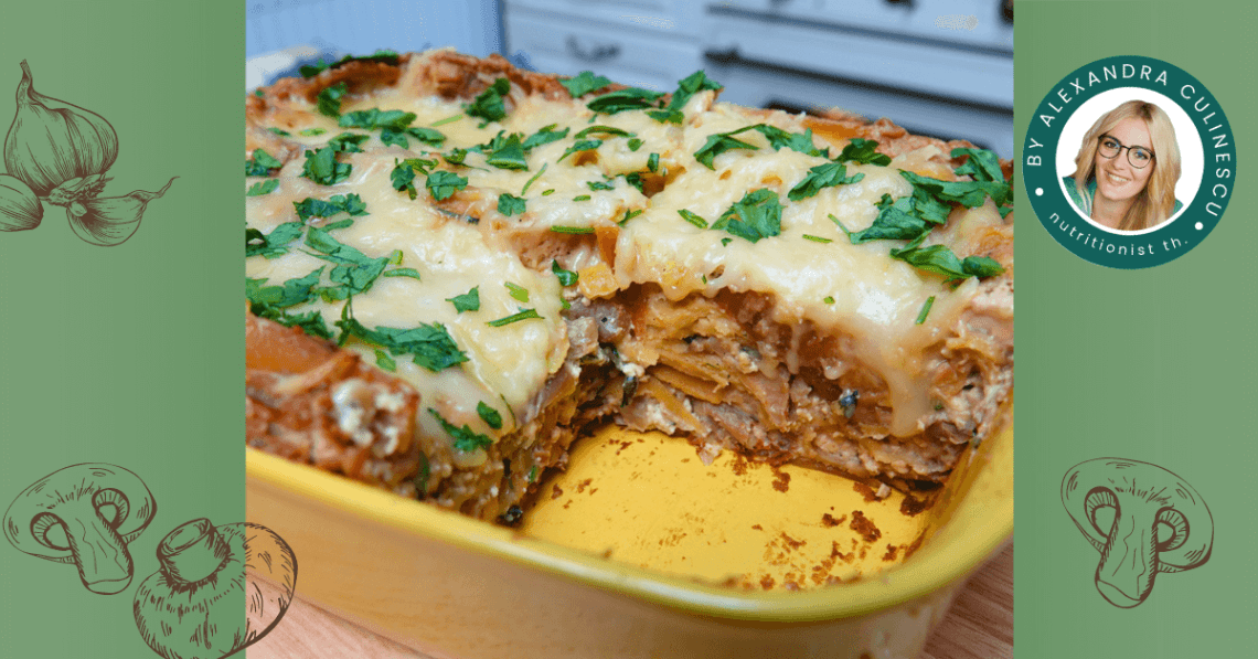 lasagna vegană cu sos alb