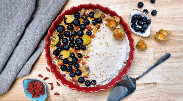 tartă raw vegană cu banane